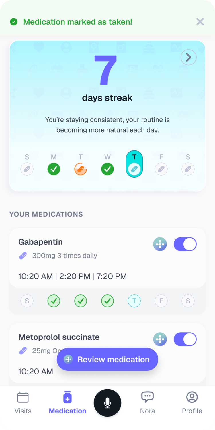 AlignCare medication reminders and adherence tracking